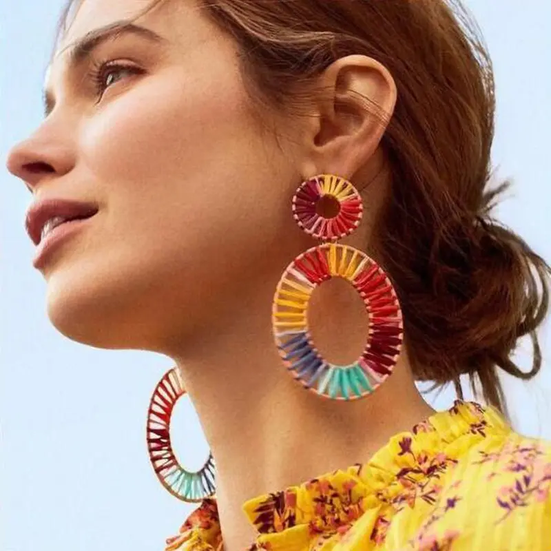 Oversized Bohemian Woven Earrings for Women Big Oval Hollow Round Statement Rattan Earring 2019 fashion Geometric Jewelry
Oversized Bohemian Woven Earrings for Women Big Oval Hollow Round Statement Rattan Earring 2019 fashion Geometric Jewelry