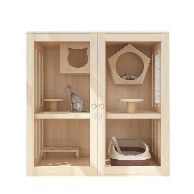 cat cage Villa solid wood large cattery wooden large three-layer home breeding large space Cat Cabinet solid wood luxury cat cab
cat cage Villa solid wood large cattery wooden large three-layer home breeding large space Cat Cabinet solid wood luxury cat cab