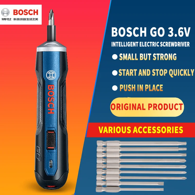 Bosch Go Rechargeable 3.6V Smart Cordless Screwdriver Mini Power Tool, 6 Modes Adjustable Torques Screwdriver Tool Kits
Bosch Go Rechargeable 3.6V Smart Cordless Screwdriver Mini Power Tool, 6 Modes Adjustable Torques Screwdriver Tool Kits