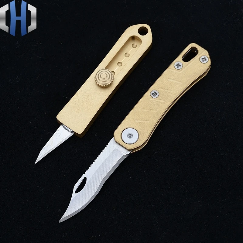 Outdoor Tools With Open Express EDC Knives Multi-function Mini Blade Knives Brass Pocket Key Ring Folding Knife
Outdoor Tools With Open Express EDC Knives Multi-function Mini Blade Knives Brass Pocket Key Ring Folding Knife