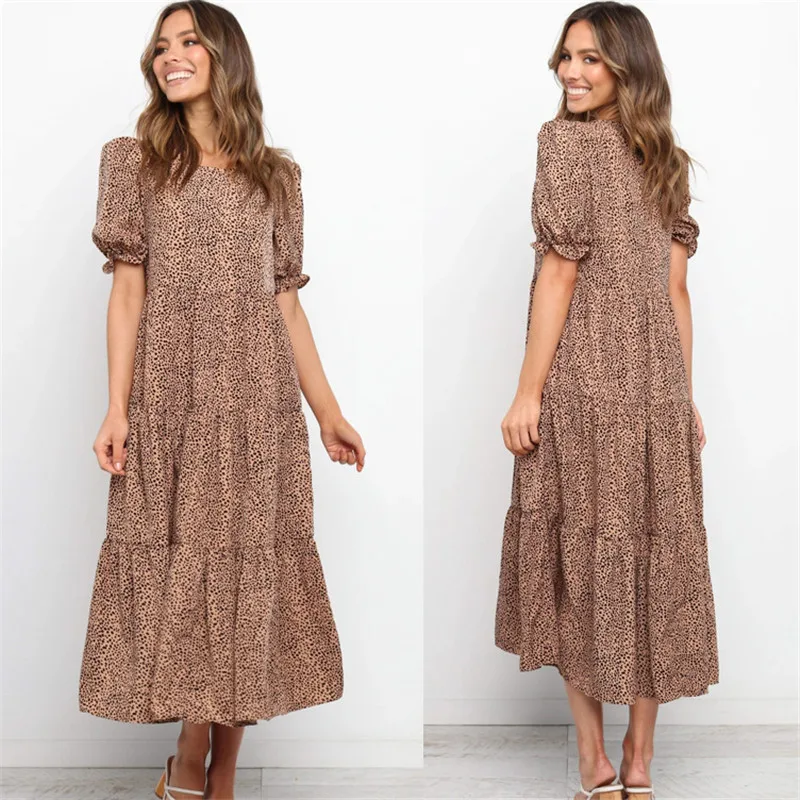 Spring 2021 Print Women Dress Fashion Casual O-neck Puff Sleeves Ruffles Loose Maxi
Spring 2021 Print Women Dress Fashion Casual O-neck Puff Sleeves Ruffles Loose Maxi