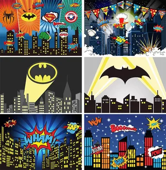 Superhero Backdrops Birthday Party Baby Comics Personalized Poster Background Photography Photocall Photo Studio 
Superhero Backdrops Birthday Party Baby Comics Personalized Poster Background Photography Photocall Photo Studio