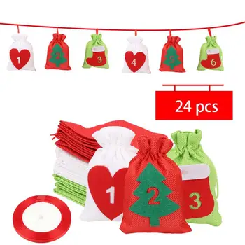 24PCS Christmas Advent Calendar Countdown Bags Hanging Sack Gift Bags With Clip Rope New Year Christmas Calendar Bags Kerst
24PCS Christmas Advent Calendar Countdown Bags Hanging Sack Gift Bags With Clip Rope New Year Christmas Calendar Bags Kerst
