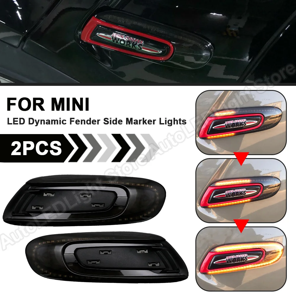 2Pcs For Mini Cooper F55 F56 F57 Dynamic Sequential LED Fender Marker Light Side Marker Lamp Indicator Turn Signal Light Smoked
2Pcs For Mini Cooper F55 F56 F57 Dynamic Sequential LED Fender Marker Light Side Marker Lamp Indicator Turn Signal Light Smoked