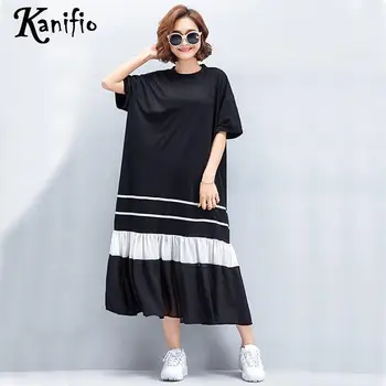 Kanifio Brand Big Size Women Black White Patchwork Dress Summer Casual Loose Dresses Long Top Shirts Tunics 2020 New Vestidios
Kanifio Brand Big Size Women Black White Patchwork Dress Summer Casual Loose Dresses Long Top Shirts Tunics 2020 New Vestidios