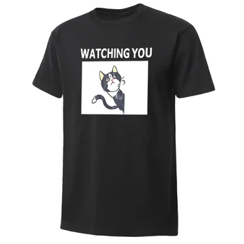 Kawaii Animal T-Shirt Mens Cat Watching You Mens Shirt Funny Cartoon Streetwear Casual Crew Neck Short Sleeve Loose Fit Tee Tops 
Kawaii Animal T-Shirt Mens Cat Watching You Mens Shirt Funny Cartoon Streetwear Casual Crew Neck Short Sleeve Loose Fit Tee Tops