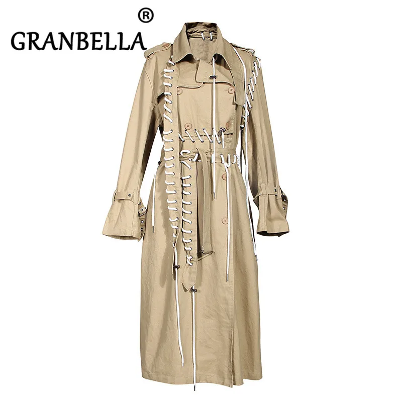 2019 new arrival long loose windbreaker coat Korean style cool drawstring design slim double breasted khaki trench coats
2019 new arrival long loose windbreaker coat Korean style cool drawstring design slim double breasted khaki trench coats
