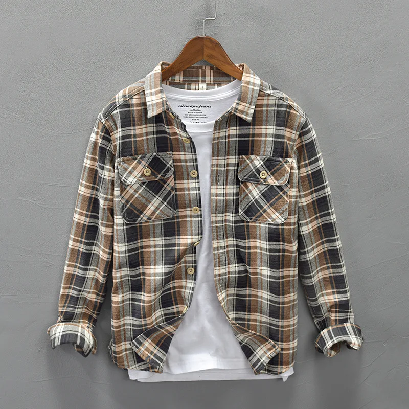 Plaid Shirts for Male Plus Size Leisure Mens 100%Cotton Autumn Winter Warm Flannel Casual Checkered Shirt Long Sleeve Tops Y3437
Plaid Shirts for Male Plus Size Leisure Mens 100%Cotton Autumn Winter Warm Flannel Casual Checkered Shirt Long Sleeve Tops Y3437
