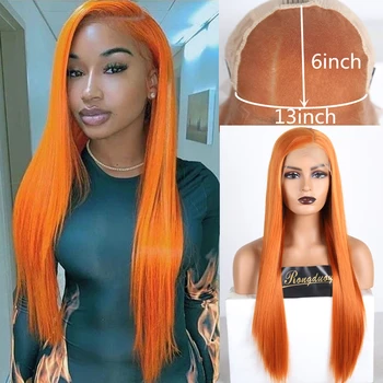 RONGDUOYI Deep Part Synthetic Lace Front Wig Long Silky Straight 13X6 Lace Wigs for Women Heat Resistant Orange Hair Cosplay Wig
RONGDUOYI Deep Part Synthetic Lace Front Wig Long Silky Straight 13X6 Lace Wigs for Women Heat Resistant Orange Hair Cosplay Wig