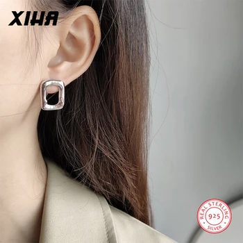 European Stylish Big Thick 925 Stelring Silver Stud Earrings for Women Geometric Square Boho Statement Earing Fashion Jewelry 
European Stylish Big Thick 925 Stelring Silver Stud Earrings for Women Geometric Square Boho Statement Earing Fashion Jewelry