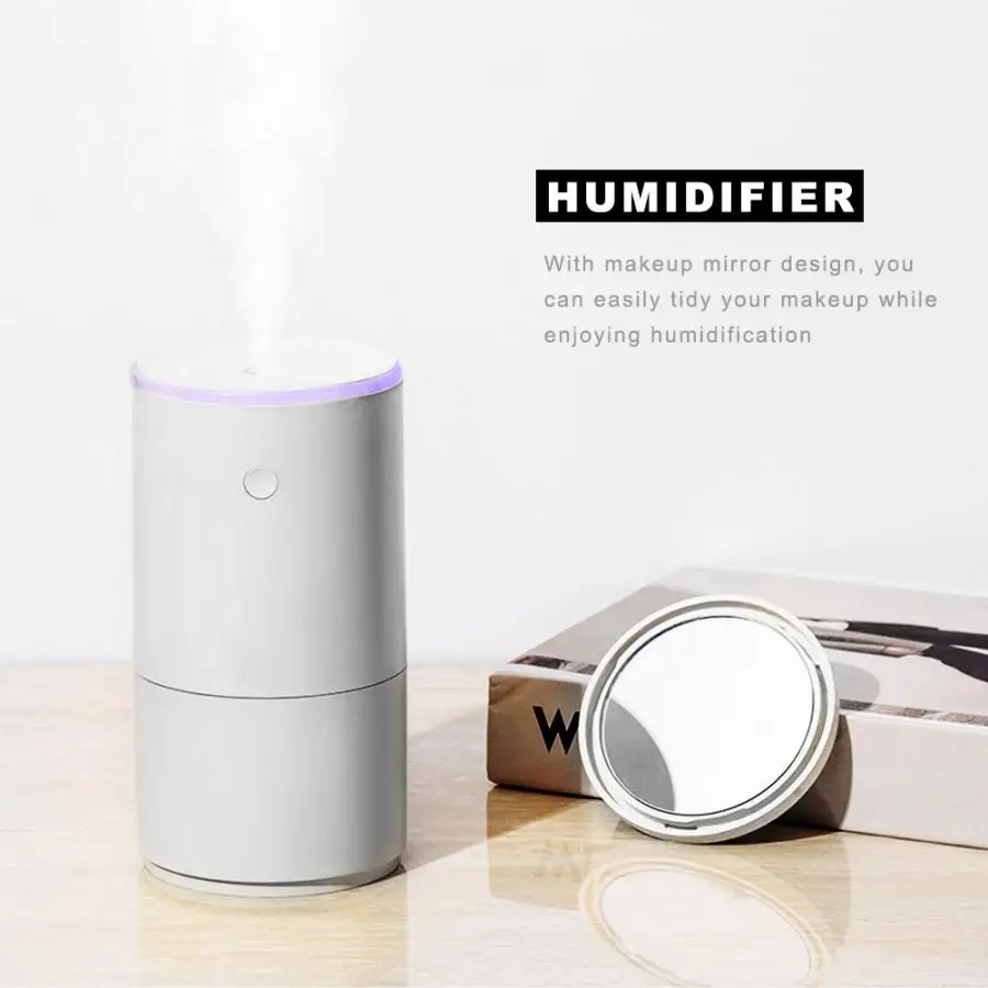 290ml Mini USB Air Humidifier Ultrasonic Aroma Essential Oil Diffuser Fogger Mist Maker with Makeup Mirror LED Night Light
290ml Mini USB Air Humidifier Ultrasonic Aroma Essential Oil Diffuser Fogger Mist Maker with Makeup Mirror LED Night Light