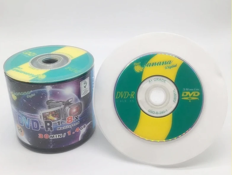 

Banana Mini DVD-R 8CM Blank discs empty DVD 3inch 1.4GB 30MIN 1-8X for VCR Camera 50pcs/lot