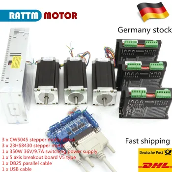 EU Delivery 3Axis CNC Router kit, Nema23 425 oz-in stepper motor(Dual shaft) 112mm 3A & 5045 Driver 4.5A 50V 256 microstep 
EU Delivery 3Axis CNC Router kit, Nema23 425 oz-in stepper motor(Dual shaft) 112mm 3A & 5045 Driver 4.5A 50V 256 microstep