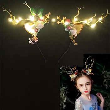 LED Reindeer Antlers Headband Deer Ear Flower Illuminate Crown Hair Clip Party Hairband Gift home decor wedding birthday
LED Reindeer Antlers Headband Deer Ear Flower Illuminate Crown Hair Clip Party Hairband Gift home decor wedding birthday