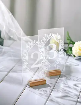 Acrylic Table Numbers with Wood Base, Clear Acrylic Calligraphy Wedding Signage Clear Wood Table Number Stand
Acrylic Table Numbers with Wood Base, Clear Acrylic Calligraphy Wedding Signage Clear Wood Table Number Stand