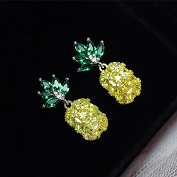 Sparkling Zircon Pineapple Drop Earrings For Woman S925 Silver Needle Glass Gemstone Earrings Fashion Banquet Jewelry Gift Girls
Sparkling Zircon Pineapple Drop Earrings For Woman S925 Silver Needle Glass Gemstone Earrings Fashion Banquet Jewelry Gift Girls