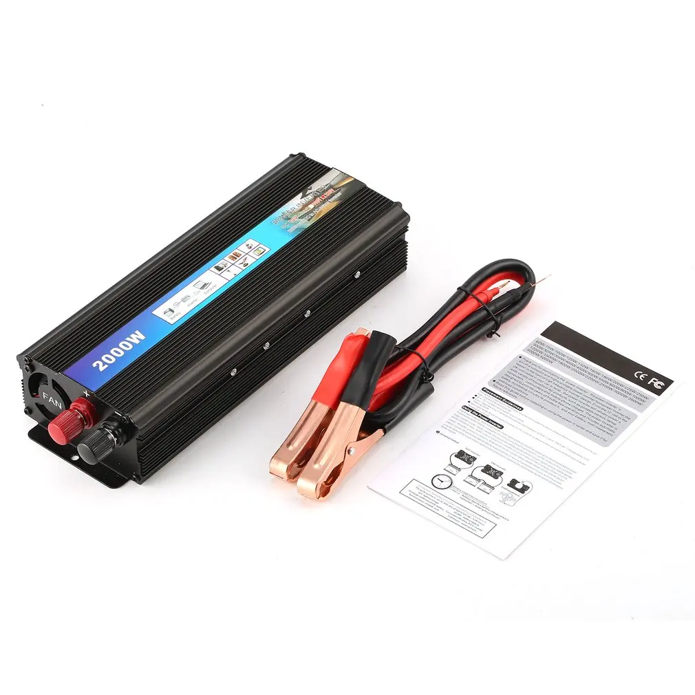 2000W Power Inverter Auto DC 12V To AC 220V USB Charger Adapter Solar Outlet Cigarette Lighter Plug Modified Sine Wave Travel
2000W Power Inverter Auto DC 12V To AC 220V USB Charger Adapter Solar Outlet Cigarette Lighter Plug Modified Sine Wave Travel