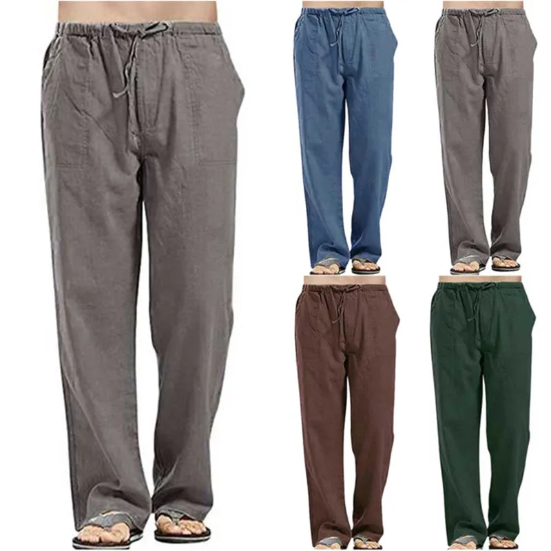 Men Solid Color Linen Trousers Elastic Drawstring PLus Size Losoe Casual Long Pants Male Sports Homewear Long Pants with Pockets
Men Solid Color Linen Trousers Elastic Drawstring PLus Size Losoe Casual Long Pants Male Sports Homewear Long Pants with Pockets