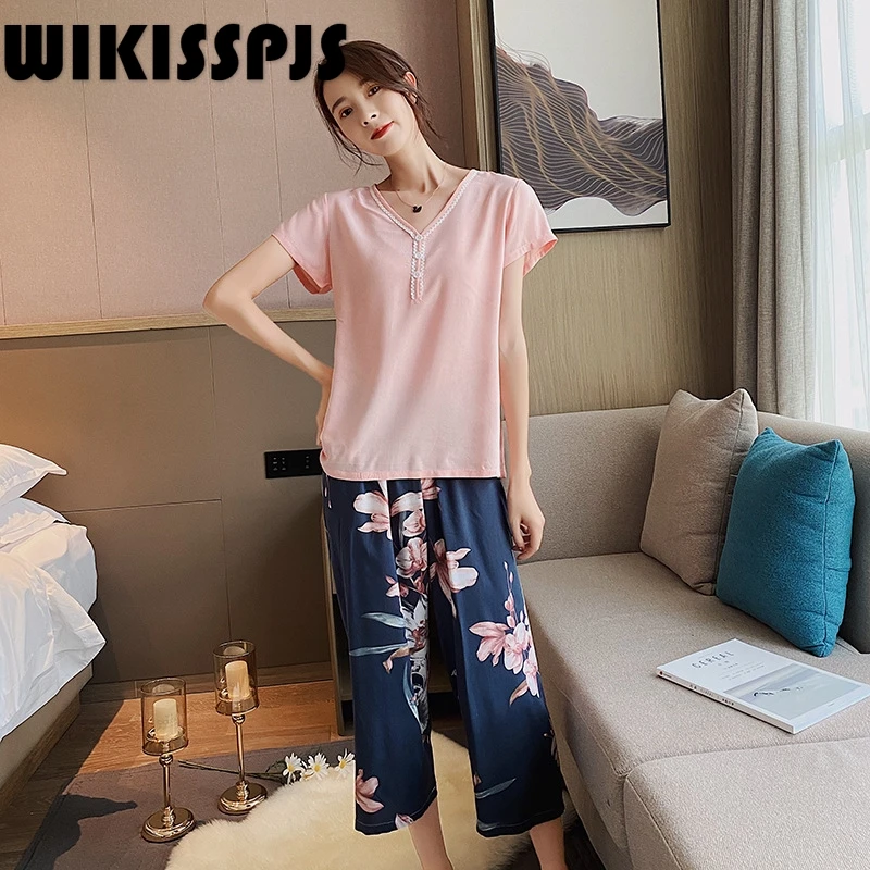 WIKISSPJS 2022New Women's Home Wear V-neck Loose Japanese Sweet Pajamas Shorts Thin Comfortable and Breathable Home Suit
WIKISSPJS 2022New Women's Home Wear V-neck Loose Japanese Sweet Pajamas Shorts Thin Comfortable and Breathable Home Suit