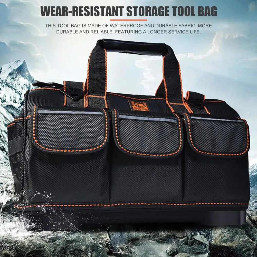 Black Luxury Tool Bag Canvas Wear-resistant Large Kit Storage Bag Organizer With Molded Base Adjustable Shoulder Strap Tool Belt
Black Luxury Tool Bag Canvas Wear-resistant Large Kit Storage Bag Organizer With Molded Base Adjustable Shoulder Strap Tool Belt