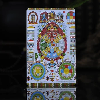 티베트 불교 열두 조디악 부처님 동상 아뮬렛 작은 Thangka PVC 부처님 카드의 아홉 번째 궁전의 여덟 다이어그램