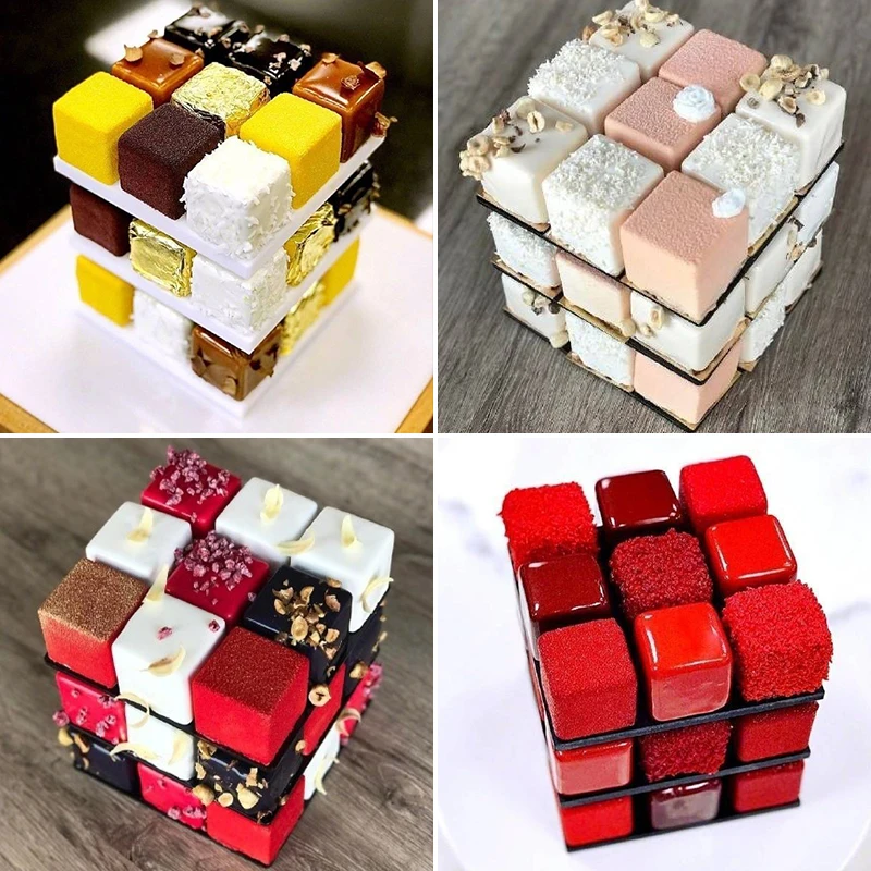 Aluminum Alloy Cube Cake Mold Set DIY Dessert Mousse Chocolate Mould Rotatable Cake Stand Decorating Tool Pastry Baking Tools
Aluminum Alloy Cube Cake Mold Set DIY Dessert Mousse Chocolate Mould Rotatable Cake Stand Decorating Tool Pastry Baking Tools