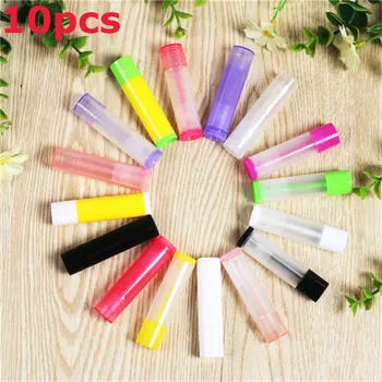 

10pcs x 5g Empty Clear Lip Balm Tubes DIY Lipstick Containers Translucent White Black Caps Cosmetic Travel Lip Gloss Containers