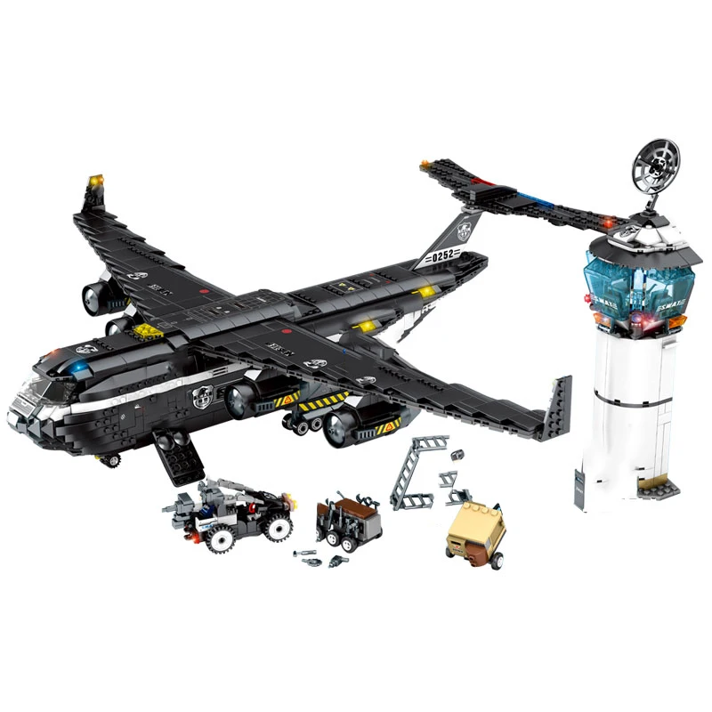 For LEGOing City SWAT Large Transport Aircraft Plane Podium 10 Policeman Blocks Toys Children Compatible LEGOing City Sets
For LEGOing City SWAT Large Transport Aircraft Plane Podium 10 Policeman Blocks Toys Children Compatible LEGOing City Sets
