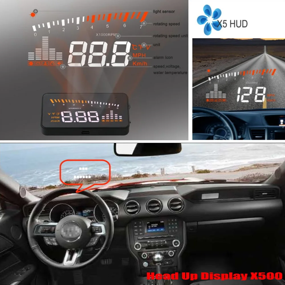 Car OBD2 HUD Head Up Display For Ford Mustang/Fusion/F-150 2010-2019 AUTO Accessories Warning Driving Screen Projector | Автомобили и