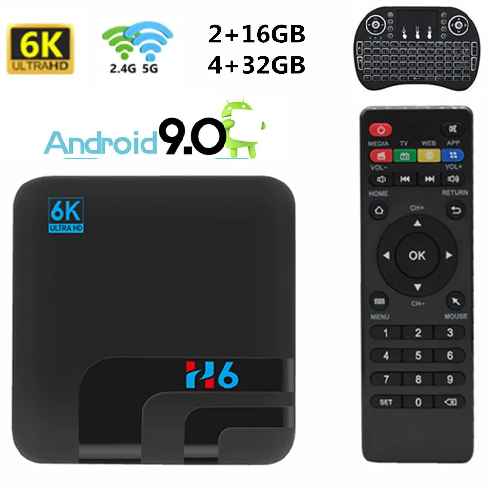 Android TV Box 4GB Ram 32GB Rom HD 6K TV Receiver WiFi 2.4/5G Android 9.0 Media Player Set Top Box Built-in RJ45 Support Netflix
Android TV Box 4GB Ram 32GB Rom HD 6K TV Receiver WiFi 2.4/5G Android 9.0 Media Player Set Top Box Built-in RJ45 Support Netflix
