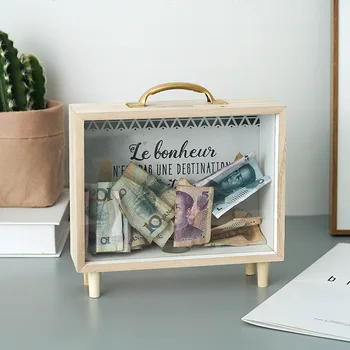 Nordic Wooden Piggy Bank Money Box Coin Cash Bank Container Transparent Letter Desktop Coin Saving Box Home Decoration
Nordic Wooden Piggy Bank Money Box Coin Cash Bank Container Transparent Letter Desktop Coin Saving Box Home Decoration