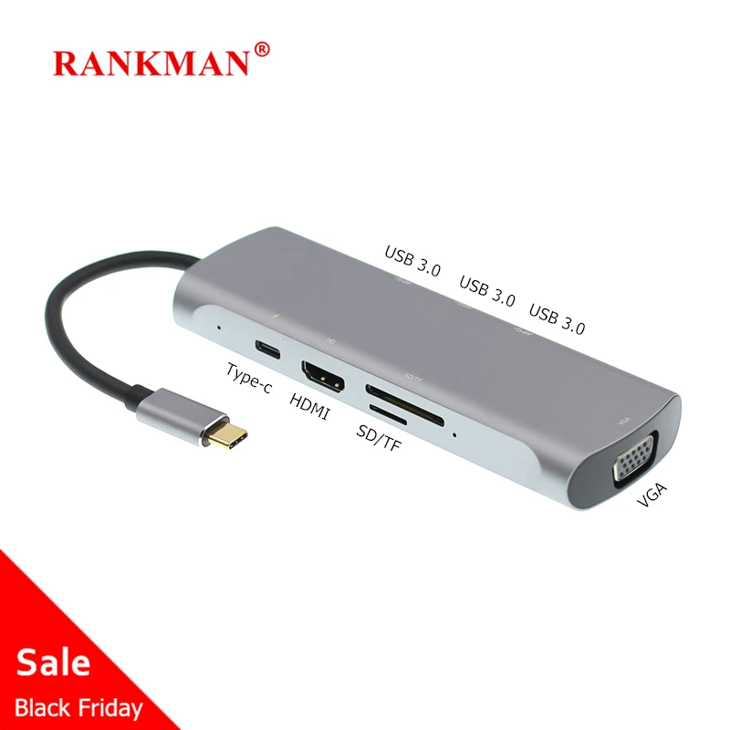 Rankman Type-C to HDMI 4K VGA USB C 3.0 SD TF Card Reader Adapter for MacBook Samsung S9 DEX Huawei P40 Dock xioami TV Projector
Rankman Type-C to HDMI 4K VGA USB C 3.0 SD TF Card Reader Adapter for MacBook Samsung S9 DEX Huawei P40 Dock xioami TV Projector
