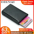 DIENQI Rfid держатель для карт мужские кошельки сумка для денег Мужской винтажный черный короткий кошелек 2020 маленькие кожаные тонкие Кошельки Мини кошельки тонкие