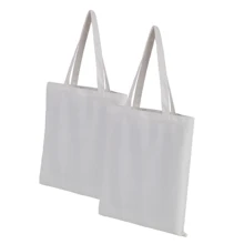 2 חבילה 100% כותנה בד מכולת קניות שקיות, בד מכולת Tote שקיות עם ידיות, כותנה רחיץ וידידותית לסביבה שקיות(China)
