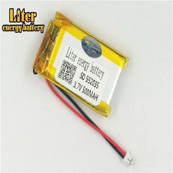 1.5MM 2pin connector 3.7V 552035 500mah Lithium polymer battery rechargeable lipo battery for bluetooth devices,skateboard
1.5MM 2pin connector 3.7V 552035 500mah Lithium polymer battery rechargeable lipo battery for bluetooth devices,skateboard