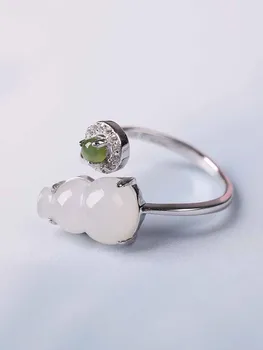 Natural jade and Tianyu women S925 silver-encrusted jade jade jade jade jade gourd fashion open ring gift
Natural jade and Tianyu women S925 silver-encrusted jade jade jade jade jade gourd fashion open ring gift