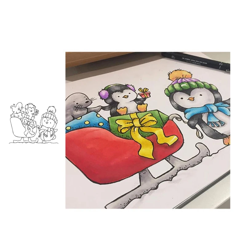JC Rubber Clear Stamps for Scrapbooking Sleigh Gift Penguin Silicone Seals Craft Stencil Album Paper Card Make Decoration Sheet
JC Rubber Clear Stamps for Scrapbooking Sleigh Gift Penguin Silicone Seals Craft Stencil Album Paper Card Make Decoration Sheet