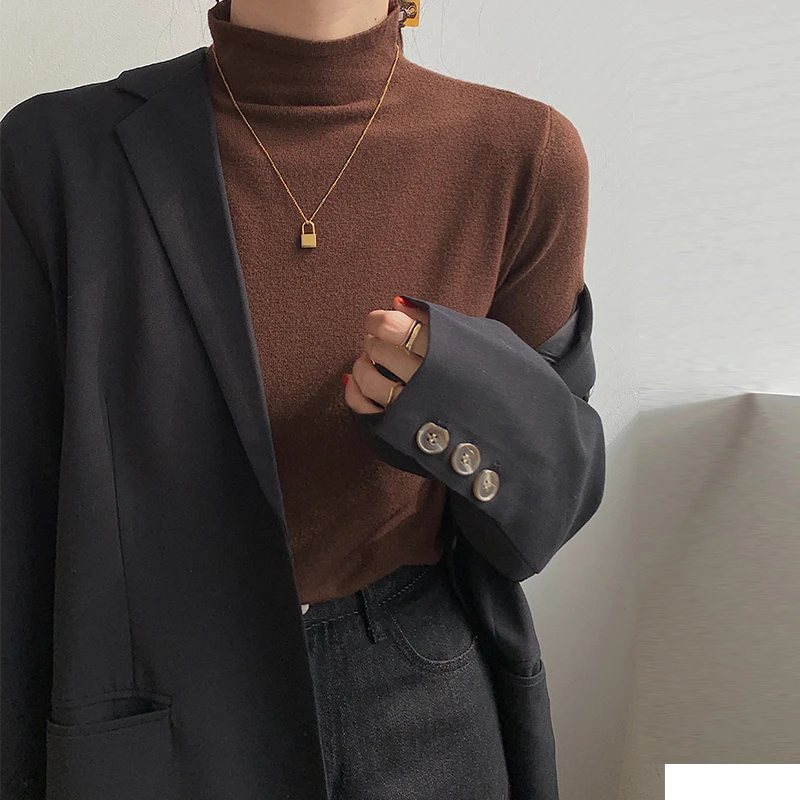 Autumn and Winter Elegant Bottomed Shirt Women 2021 Black White Long Sleeve Sweater Tops Slim Base Tops Dropshipping Solid 1332
Autumn and Winter Elegant Bottomed Shirt Women 2021 Black White Long Sleeve Sweater Tops Slim Base Tops Dropshipping Solid 1332