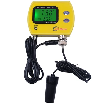 

AMS-Portable Digital LCD Online PH TEMP Meter Acidimeter Aquarium Drinking Water Quality Monitor 0.01 PH Electrode Analyzer Back