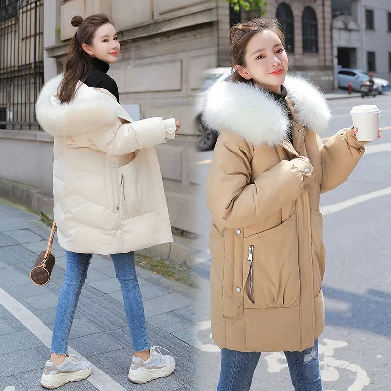 Jackets for Women 2023 Winter Coat Mid-Length Loose Large Fur Collar Hooded Parkas Female Puffer Feather Thick Warm Down Jacket
Jackets for Women 2023 Winter Coat Mid-Length Loose Large Fur Collar Hooded Parkas Female Puffer Feather Thick Warm Down Jacket