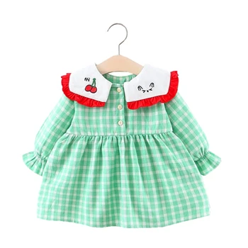 Infant Clothing For Baby Girl Dress Toddler Long Sleeve Lapel Grid Dresses Spring Newborn Kids Embroidery Cotton Princess Dress
Infant Clothing For Baby Girl Dress Toddler Long Sleeve Lapel Grid Dresses Spring Newborn Kids Embroidery Cotton Princess Dress