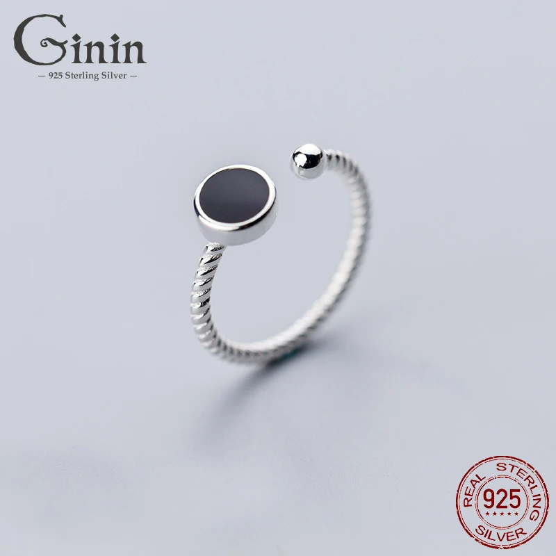 Ginin Authentic 925 Sterling Silver Ring Women 2020 Fashion Black Small Round Elegant Personalized Twist Index Finger Jewelry
Ginin Authentic 925 Sterling Silver Ring Women 2020 Fashion Black Small Round Elegant Personalized Twist Index Finger Jewelry