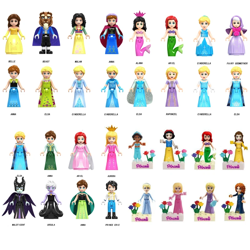 disney princess lego minifigures