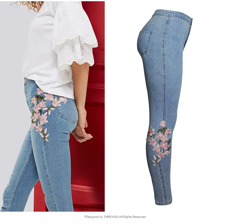 Women's Jeans European Style 2019 Spring New Fashion Embroidery Slim Jeans High Waist Slimming Hips Feet Embroidered Pants
Women's Jeans European Style 2019 Spring New Fashion Embroidery Slim Jeans High Waist Slimming Hips Feet Embroidered Pants