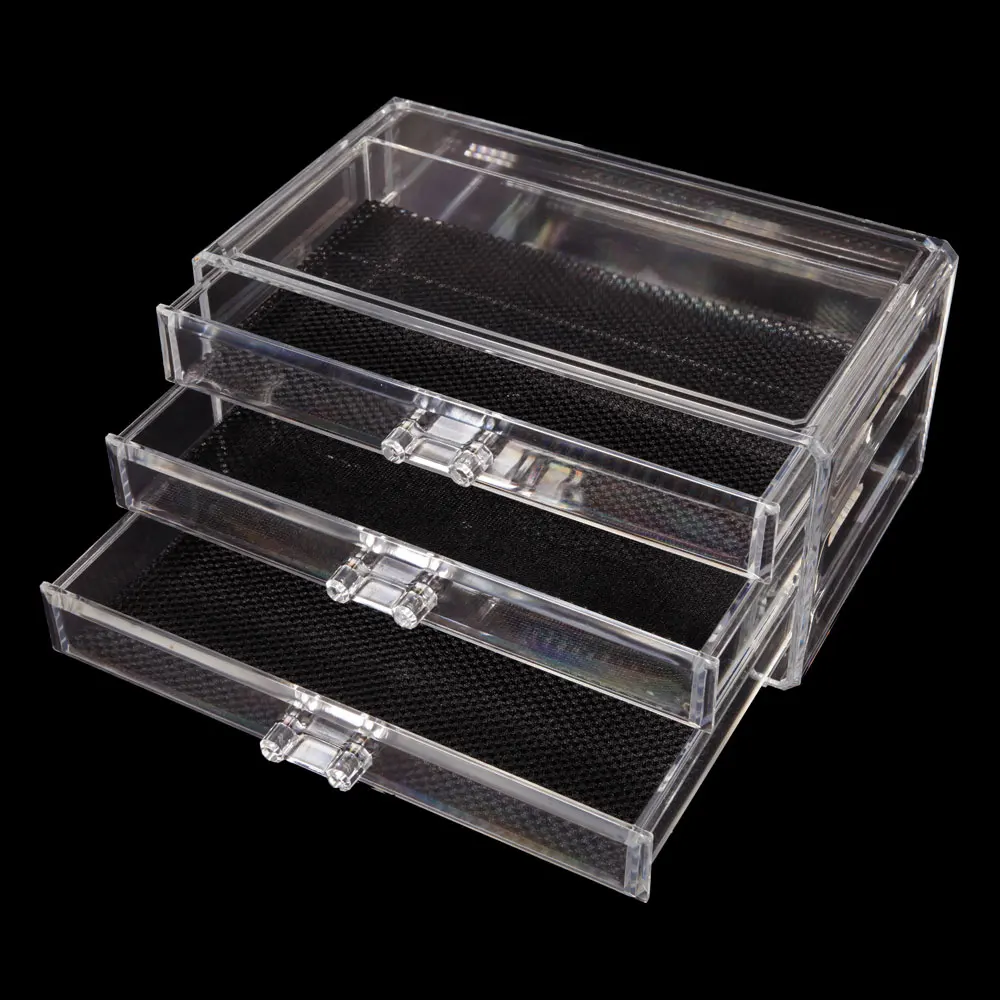 Integrated plastic cosmetic case organizer with divider with compartments with 3-layer drawer rectangular compartments
Integrated plastic cosmetic case organizer with divider with compartments with 3-layer drawer rectangular compartments