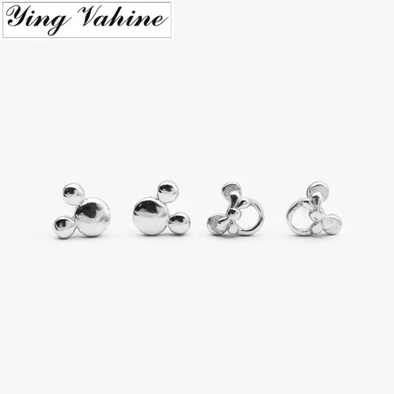 

ying Vahine 100% 925 Sterling Silver Cartoon Mickey & Minnie Small Stud Earrings for Girls Kids Birthday Gifts