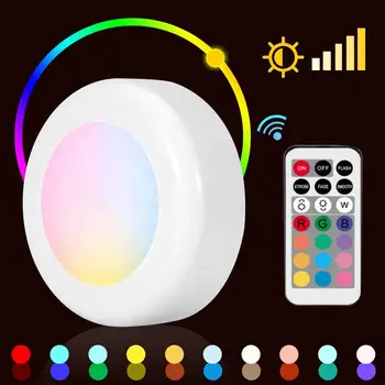 Wireless Wall Lamp Puck Light RGB 13 Colors Wall Light Dimmable Night Hall Lamp Home Indoor Wall LED Night Light WC Toile Lights 
Wireless Wall Lamp Puck Light RGB 13 Colors Wall Light Dimmable Night Hall Lamp Home Indoor Wall LED Night Light WC Toile Lights