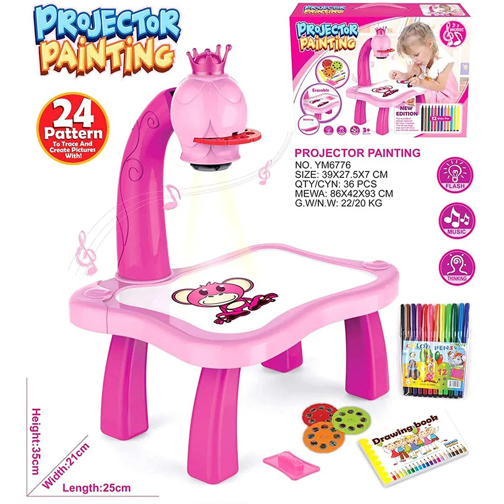 Child Painting Drawing Table Desk with Smart Projector Light Music KidsEarly Learning Projection Drawing Painting Toy Table
Child Painting Drawing Table Desk with Smart Projector Light Music KidsEarly Learning Projection Drawing Painting Toy Table
