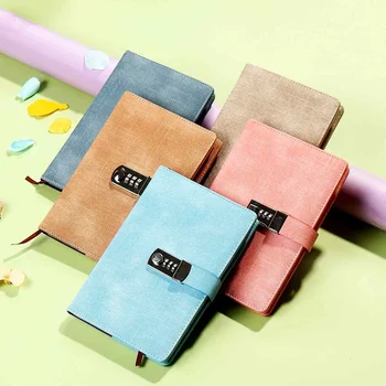 

Lockable A5 Diary Notebook Combination Locking PU Journal Writing Notebook Planner Agenda Personal Notepad