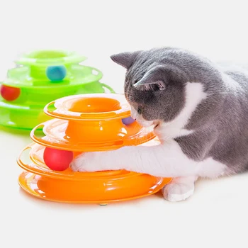 Three Levels pet cat toy Tower Tracks Disc cat Intelligence Amusement triple pay disc cat toys ball Training Amusement plate 
Three Levels pet cat toy Tower Tracks Disc cat Intelligence Amusement triple pay disc cat toys ball Training Amusement plate
